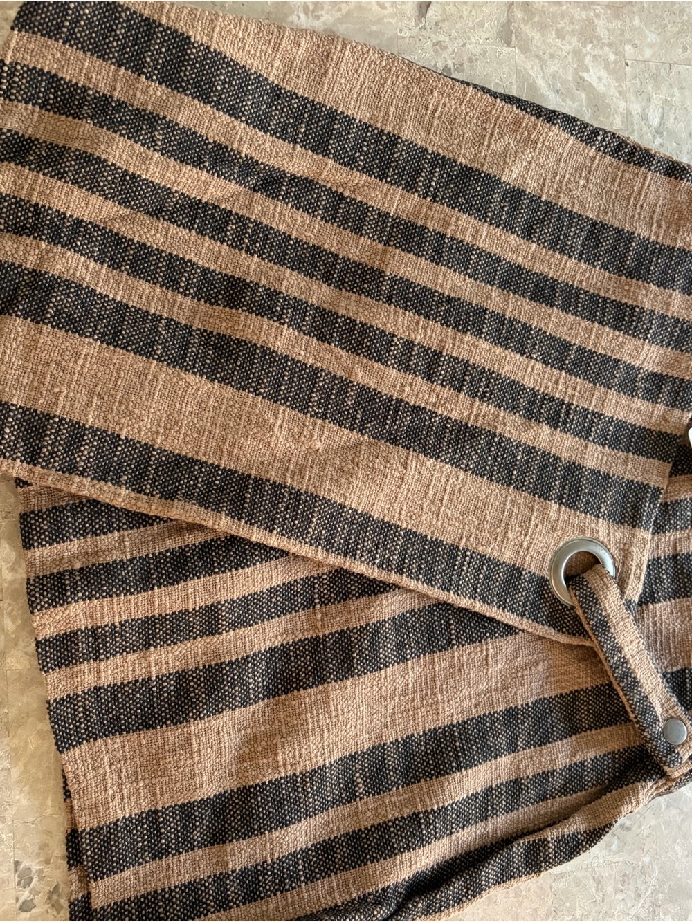 Free People Brown and Black Striped Knit Scarf